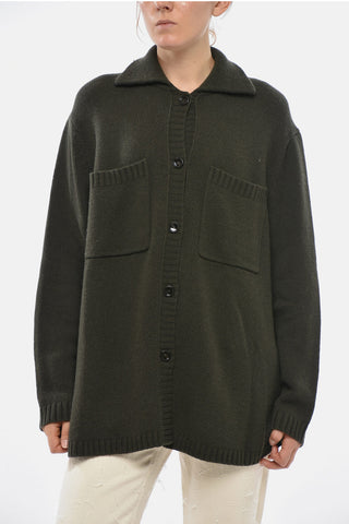 Cardigan in Lana Vergine e Cashemere con Doppio Taschino