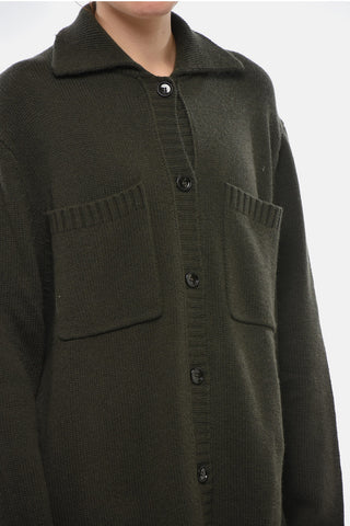 Cardigan in Lana Vergine e Cashemere con Doppio Taschino
