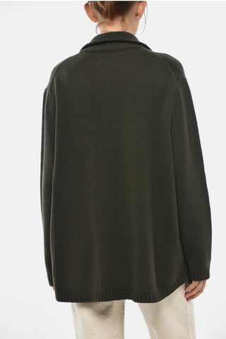 Cardigan in Lana Vergine e Cashemere con Doppio Taschino