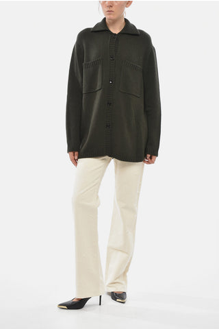Cardigan in Lana Vergine e Cashemere con Doppio Taschino