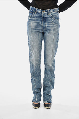 MM1 Skinny-Jeans Delavé Mit Cut-Off-Detail 21cm