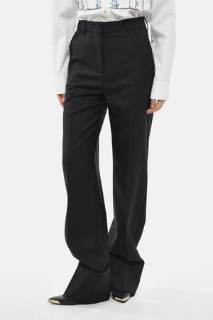 Pantaloni in Lana ad Orlo con Risvolto