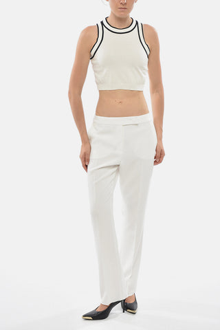 Crop-Top RUGGERO aus Baumwollmischung mit kontrastierendem Saum