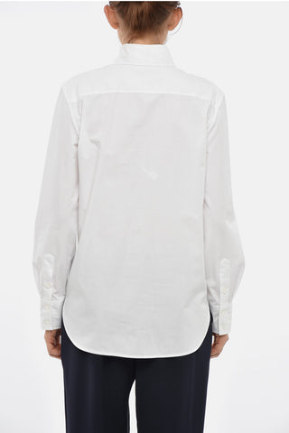 Button-Down-Bluse Aus Baumwollpopeline Mit Schmuckknöpfen