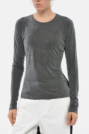 Super Slim Fit Langarm-T-Shirt mit Rundhalsausschnitt
