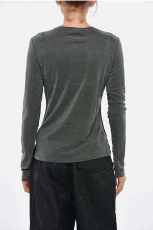 Super Slim Fit Langarm-T-Shirt mit Rundhalsausschnitt