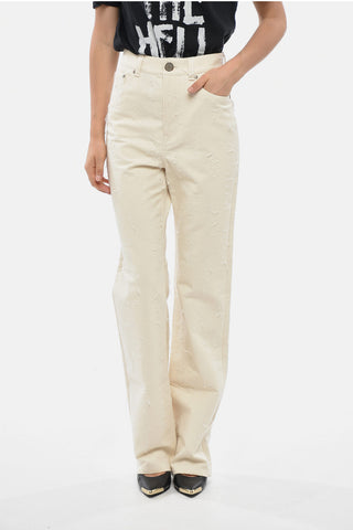5-Pocket Pants with Pulled-Thread Effect