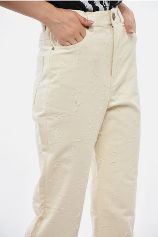 5-Pocket Pants with Pulled-Thread Effect