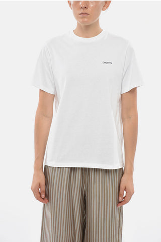T-shirt Girocollo in Cotone con Stampa Logo A Contrasto