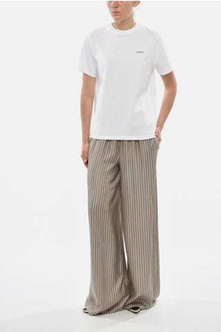 T-shirt Girocollo in Cotone con Stampa Logo A Contrasto