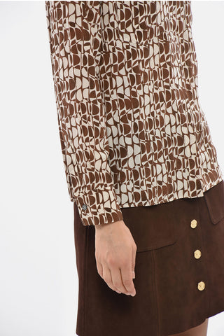 S Blusa EDIPO In Seta con Stampa All-Over Bicolore