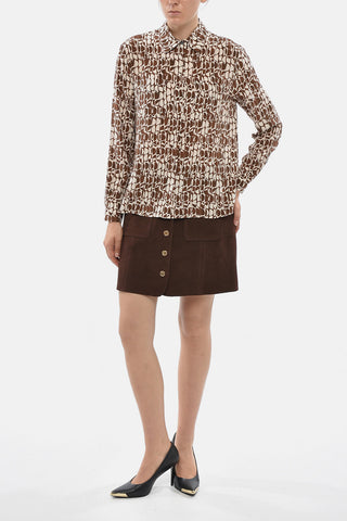 S Blusa EDIPO In Seta con Stampa All-Over Bicolore