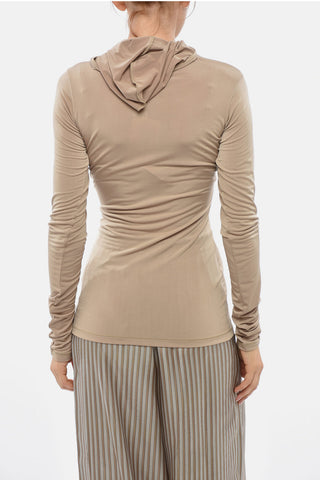 Transparenter Langarm-Top BILLIE Mit Kapuze