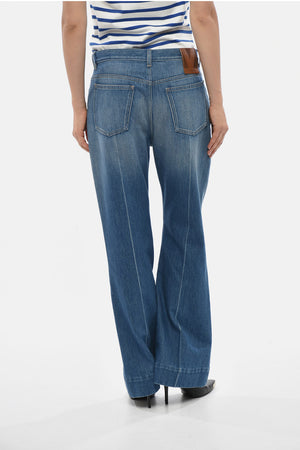 Flared Jeans With Whiskering Effect 26cm