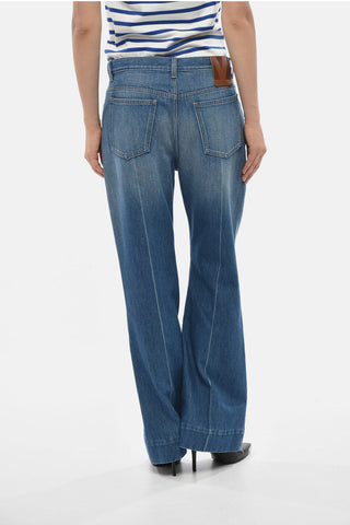 Flared Jeans With Whiskering Effect 26cm