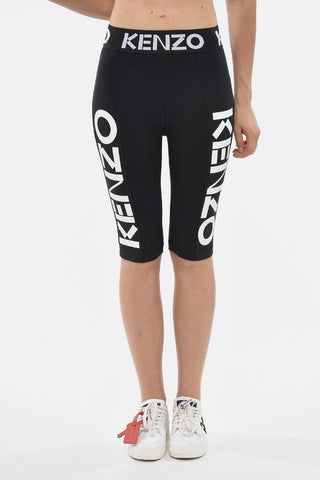 Biker-Shorts aus Stretchstoff mit elastischem Logo-Bund