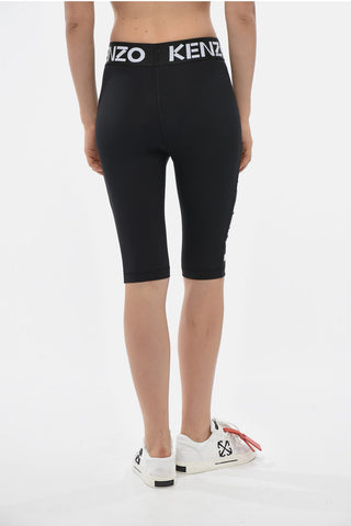 Biker-Shorts aus Stretchstoff mit elastischem Logo-Bund