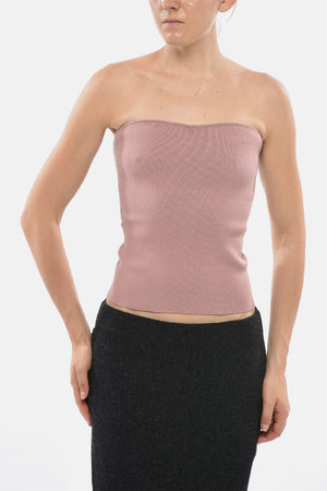 Unifarbenes Trägerloses Stricktop