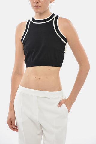 Zweifarbiges Crop-Top RUGGERO aus Baumwollmischung