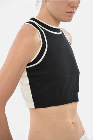 Zweifarbiges Crop-Top RUGGERO aus Baumwollmischung
