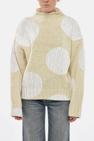 SPORTMAX Maglia Turtleneck in Lana a Fantasia Geometrica