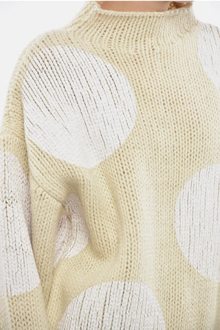 SPORTMAX Maglia Turtleneck in Lana a Fantasia Geometrica