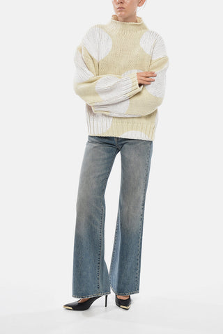 SPORTMAX Maglia Turtleneck in Lana a Fantasia Geometrica