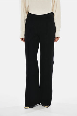 Straight-Leg Velour Pants with Side Zip