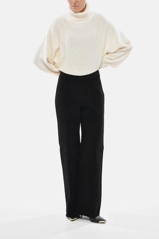 Straight-Leg Velour Pants with Side Zip
