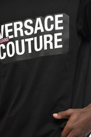 JEANS COUTURE 무지 라운드넥 티셔츠 프린트 로고