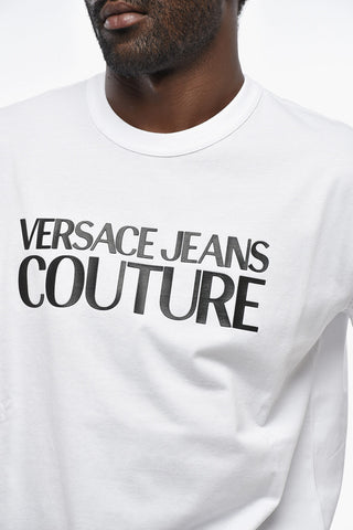JEANS COUTURE T-Shirt Girocollo in Tinta Unita con Logo in Rilievo