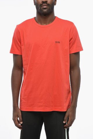 BOSS Rundhals-T-Shirt aus Baumwolle, einfarbig