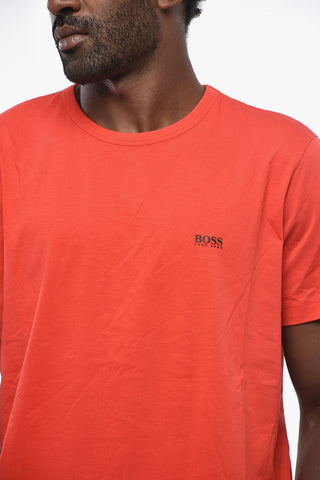 BOSS Rundhals-T-Shirt aus Baumwolle, einfarbig