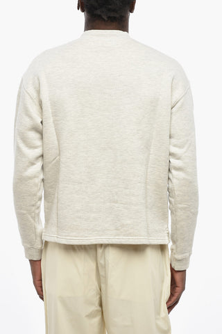 Rundhals-Sweatshirt aus angerauter Baumwolle mit Logo-Stickerei