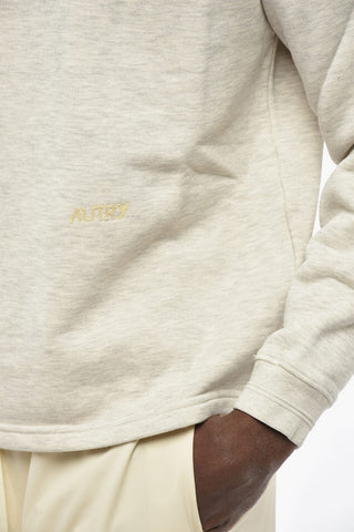 Rundhals-Sweatshirt aus angerauter Baumwolle mit Logo-Stickerei
