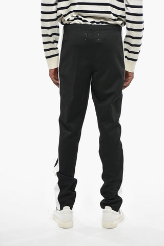 MM1 MM10 Cotton-Blend Trousers with Contrast Side Stripe and Ankle Zip