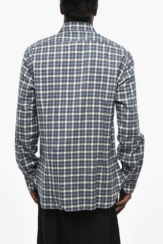 DANDYLIFE Baumwollflanell-Hemd Mit Karo-Motiv Und Druckknöpfen