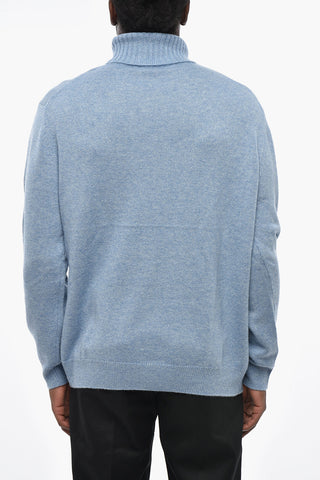 Pure Cashmere Turtleneck with Argyle Pattern