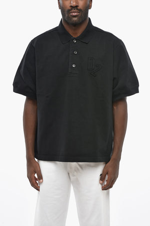 Polo Loose FIt Con Logo Patch Tono Su Tono