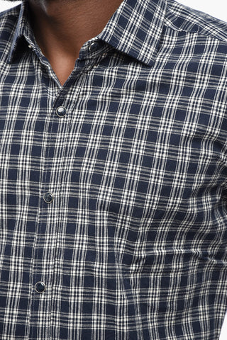 DANDYLIFE Baumwollflanell-Hemd Mit Karo-Motiv Und Druckknöpfen