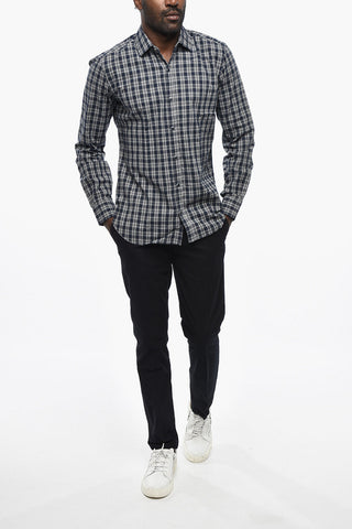 DANDYLIFE Baumwollflanell-Hemd Mit Karo-Motiv Und Druckknöpfen