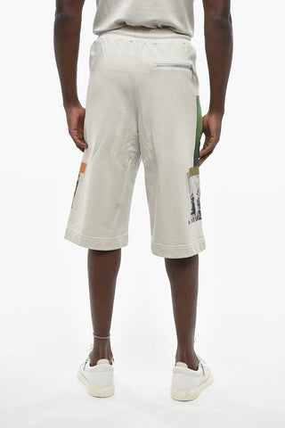 Shorts Aus Sweat Mit 3 Taschen Und Kontrastdrucken