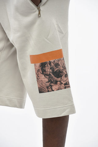 Shorts Aus Sweat Mit 3 Taschen Und Kontrastdrucken