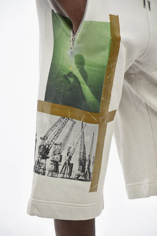 Shorts Aus Sweat Mit 3 Taschen Und Kontrastdrucken