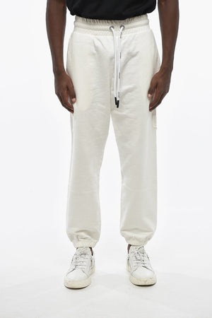 Brushed Cotton Joggers With Tone-On-Tone Logo Patch