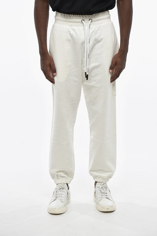 Brushed Cotton Joggers With Tone-On-Tone Logo Patch