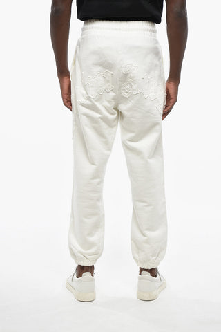 Brushed Cotton Joggers With Tone-On-Tone Logo Patch