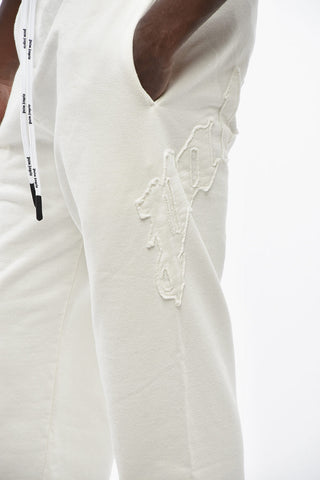 Brushed Cotton Joggers With Tone-On-Tone Logo Patch