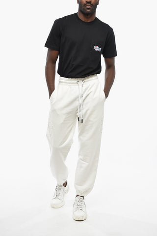 Brushed Cotton Joggers With Tone-On-Tone Logo Patch