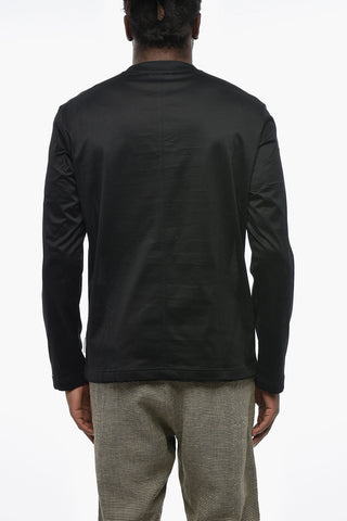 Solid-Color Long-Sleeve Crewneck T-Shirt